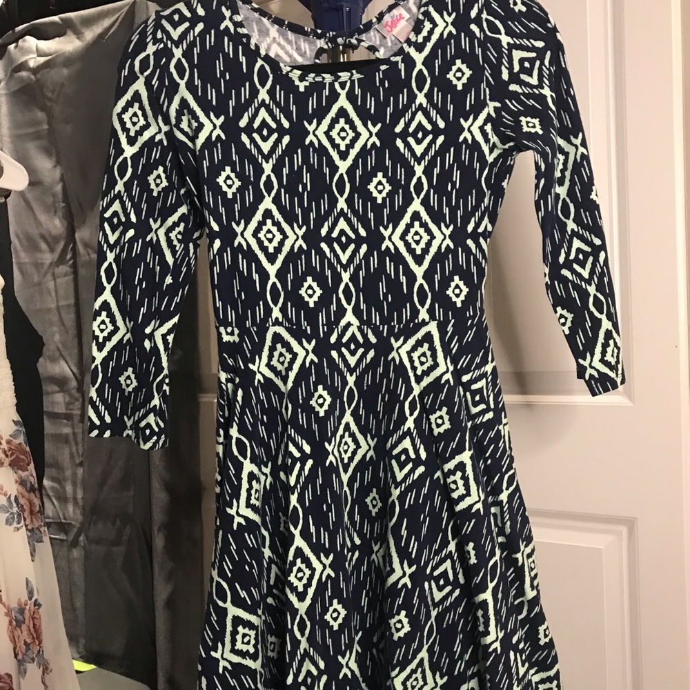 Justice Navajo mint and navy dress size 18